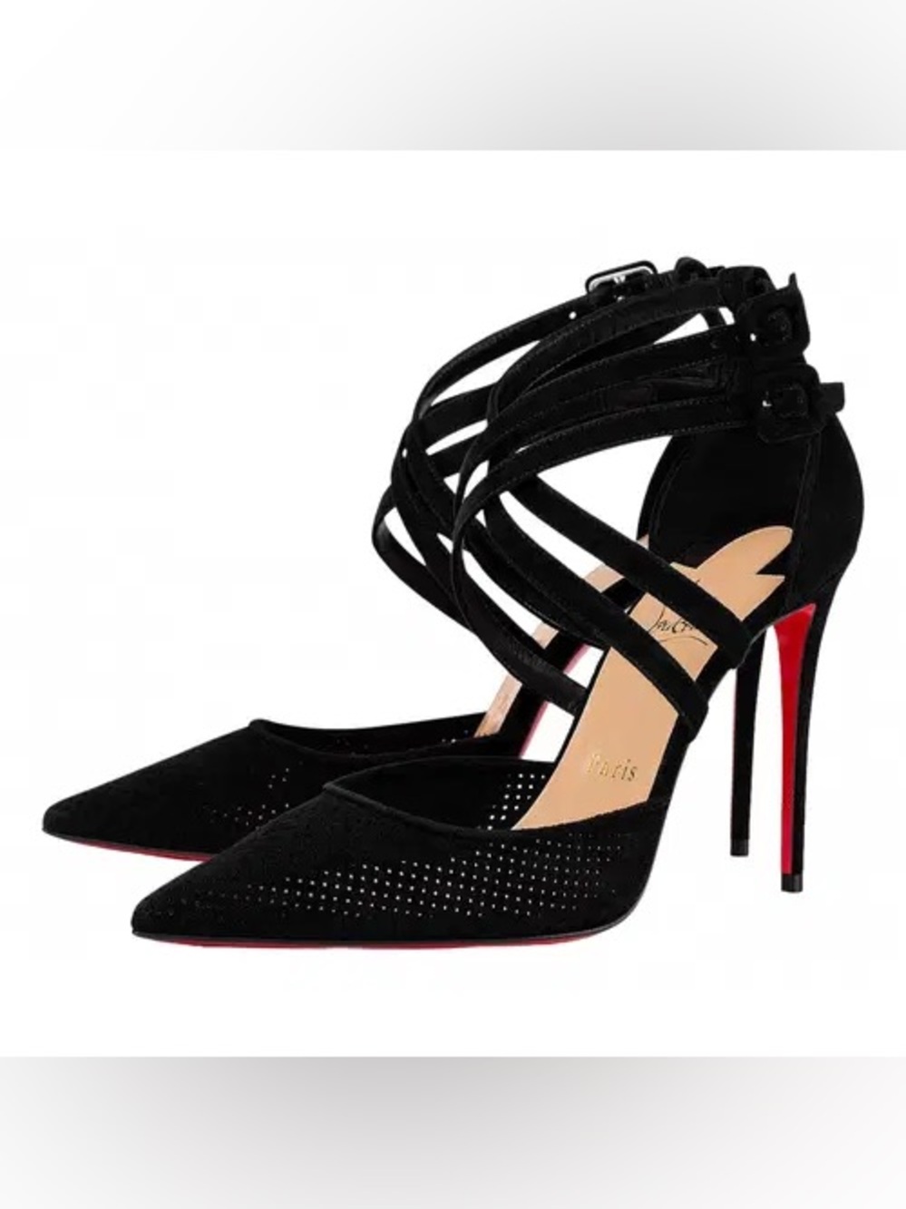 Christian Louboutin Victoria 100 Black Suede Pumps — Size 38.5